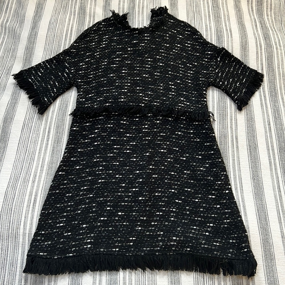 Zara black woven dress